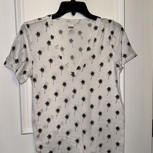 Victorias Secret PINK - Palm Tree V Neck Tee Short Sleeve T-shirt